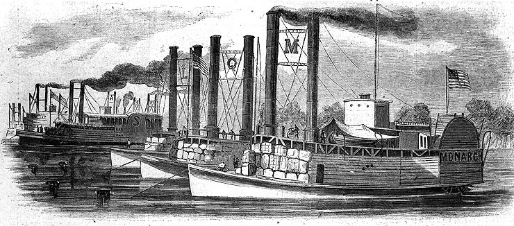 ACW Ellet Rams at anchor