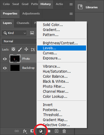 Photogrammetry - Add Adjustment Layer Level