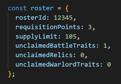 Administratum Roster Example