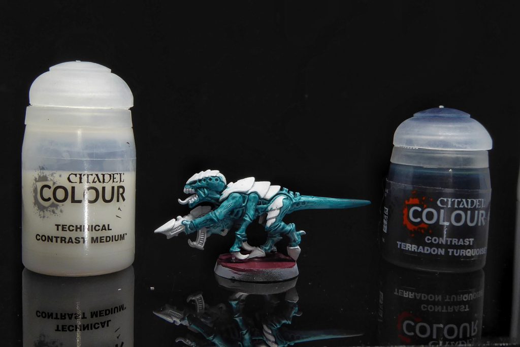 WIP photo of painting Hive Fleet Tiamet 