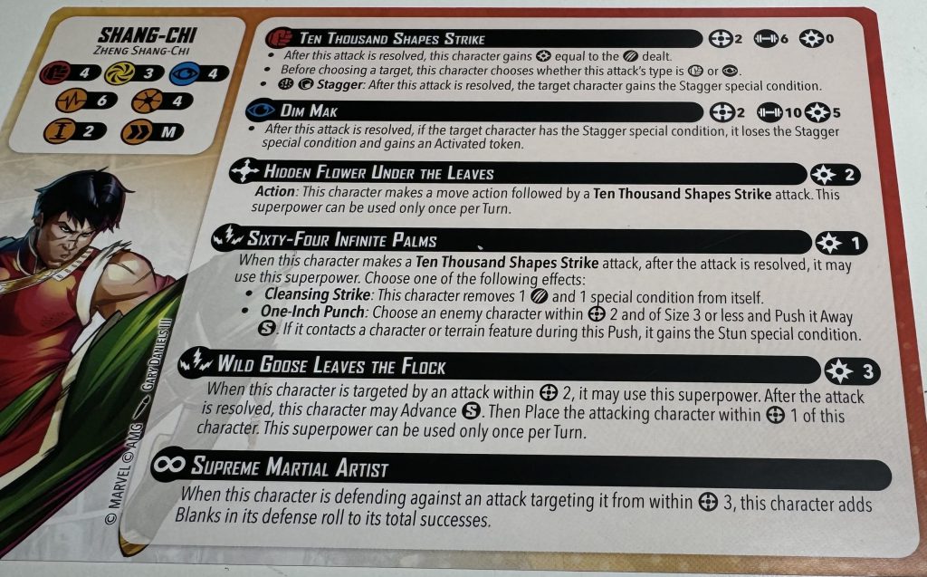 Shang-Chi cards Cards for Marvel: Crisis Protocol. Credit: Atomic Mass Games. 