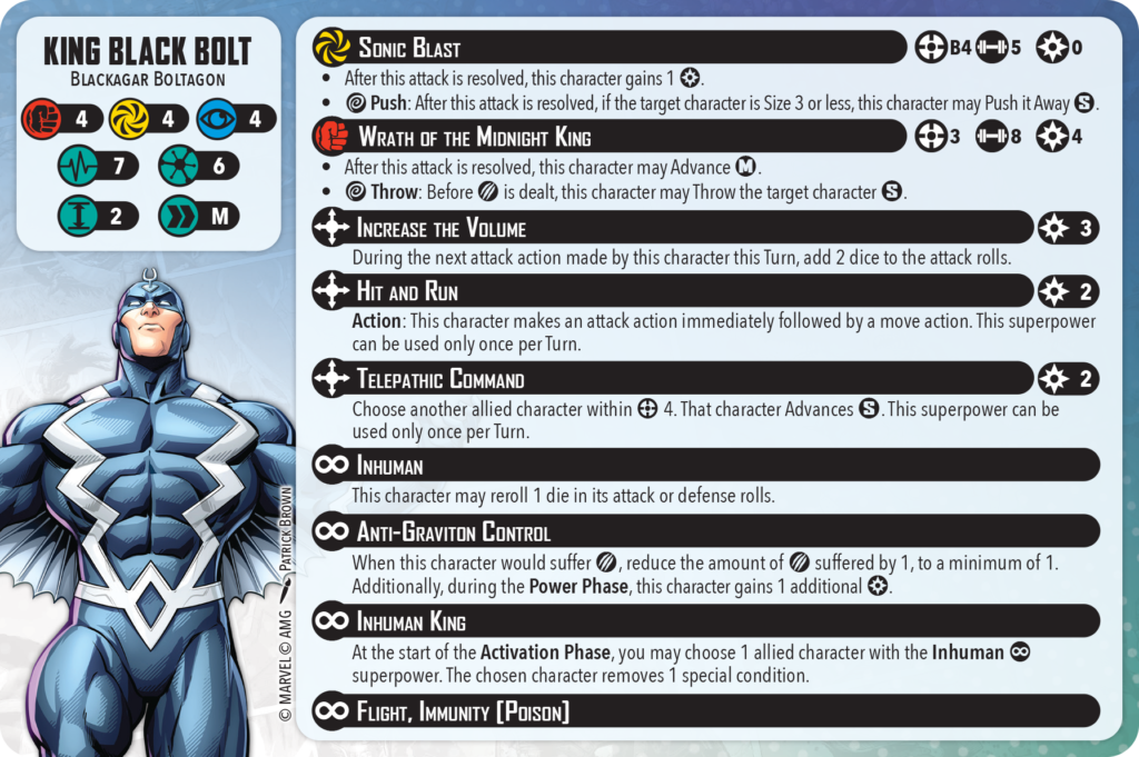 King Black Bolt Character Card. Credit - Atomic Mass Games