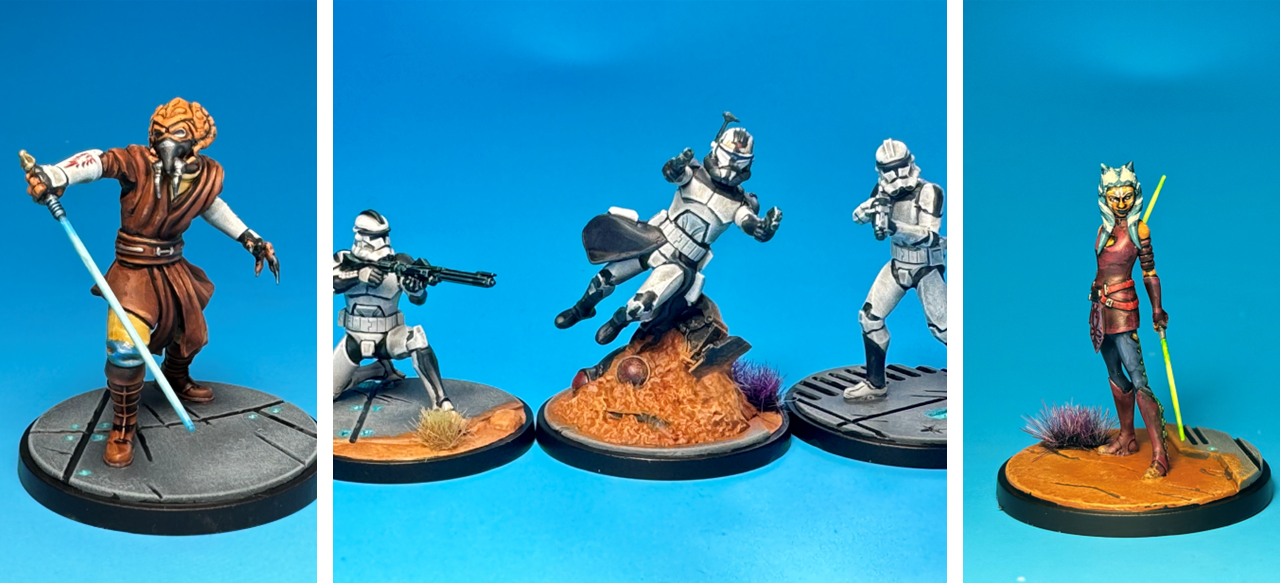 Lead by Example Squad Pack painted for Star Wars: Shatterpoint. Credit: McWhat