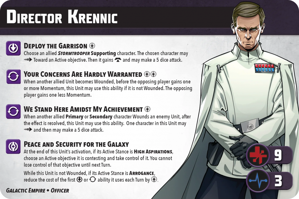 Director Krennic unit card
