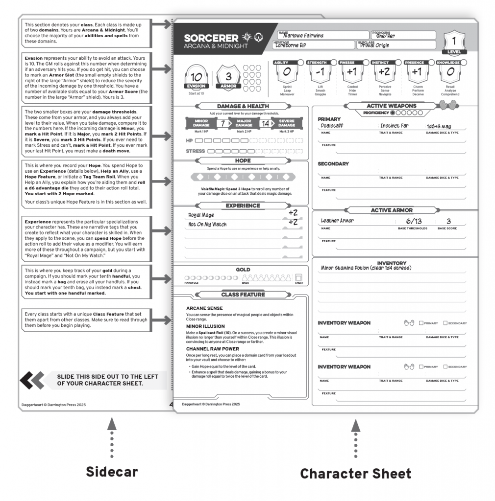 Daggerheart info sheet