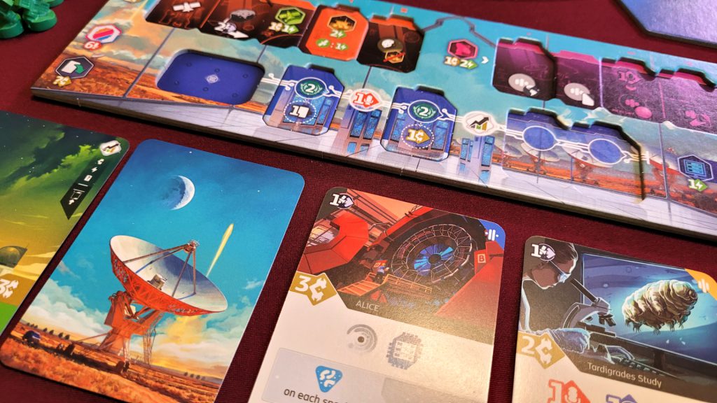 SETI player board and cards. Photo by Jefferson Powers.