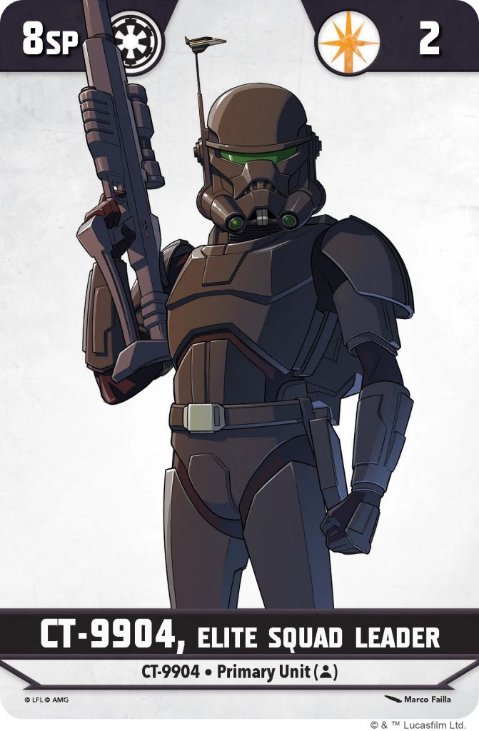 CT-9904 Elite Squad Leader stat card artwork