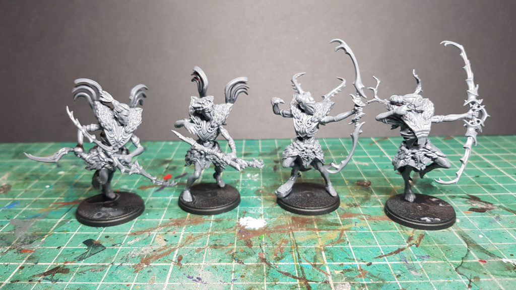 Four unpainted Kern Skirmishers