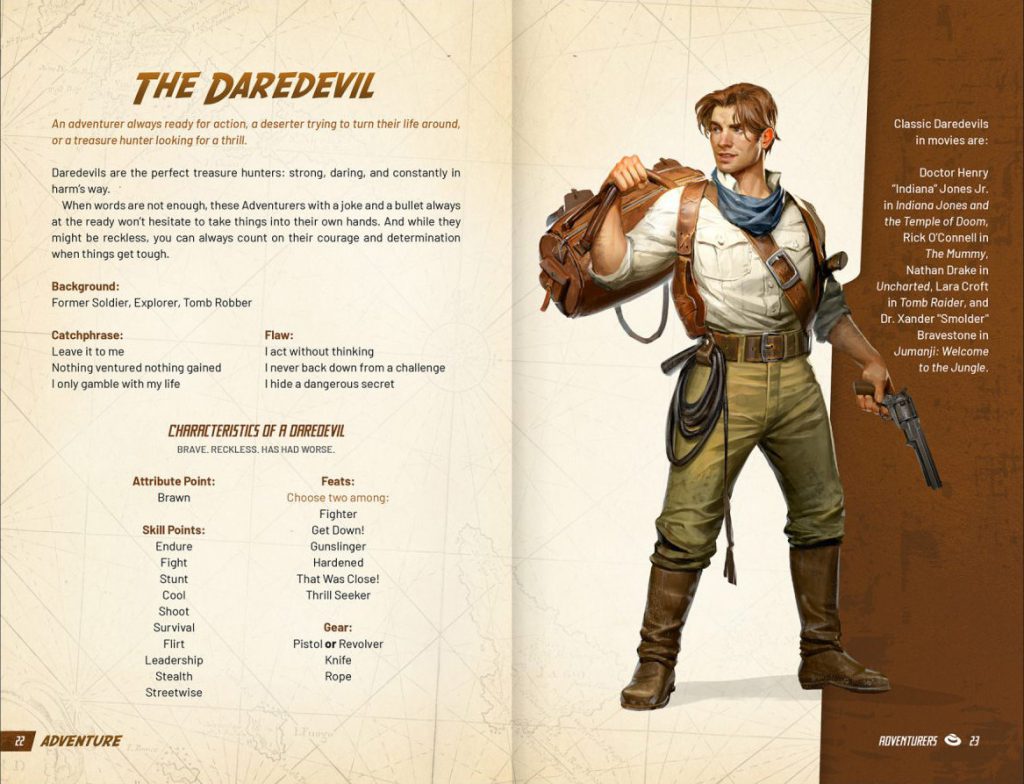 page spread from Outgunned Adventure