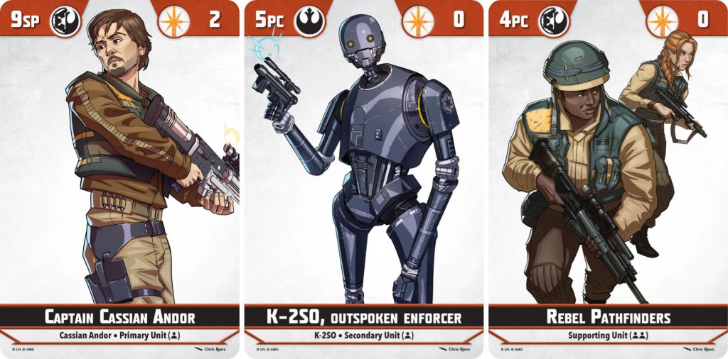 All the Way stat cards for Star Wars Shatterpoint