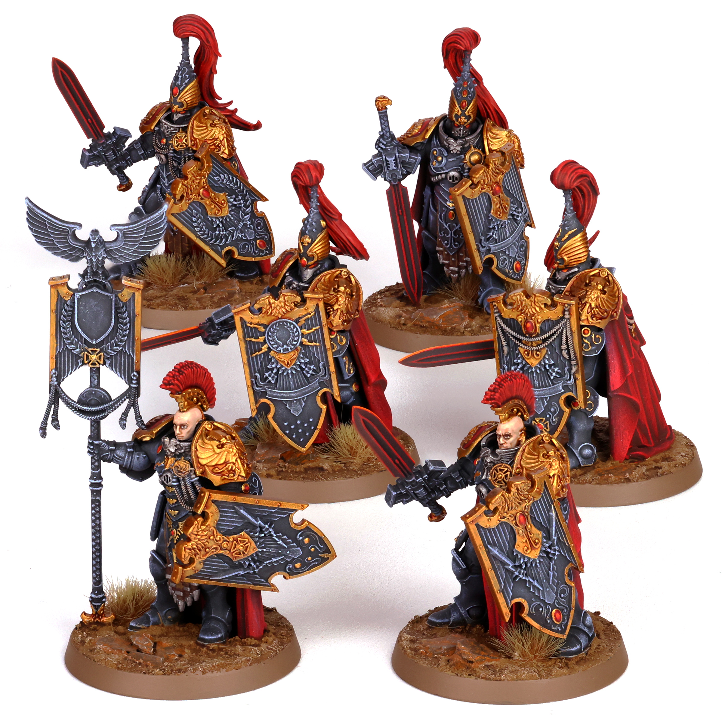Adeptus Custodes Custodian Sentinels or Custodian Guard painted as Shadowkeepers by Pendulin